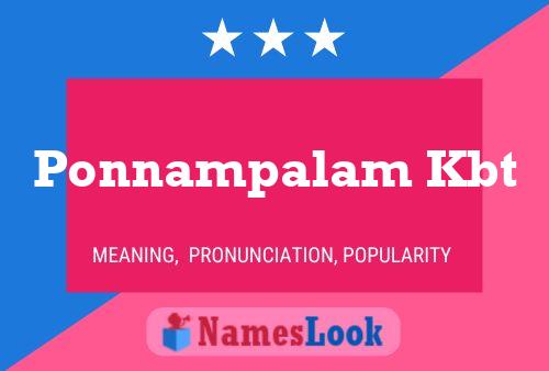 Ponnampalam Kbt Name Poster