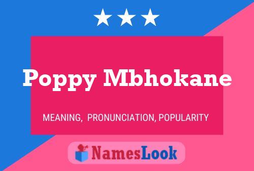 Poppy Mbhokane Name Poster