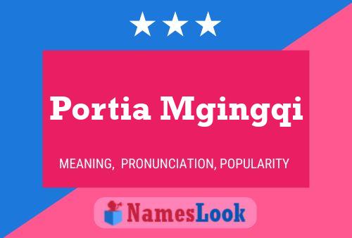 Portia Mgingqi Name Poster