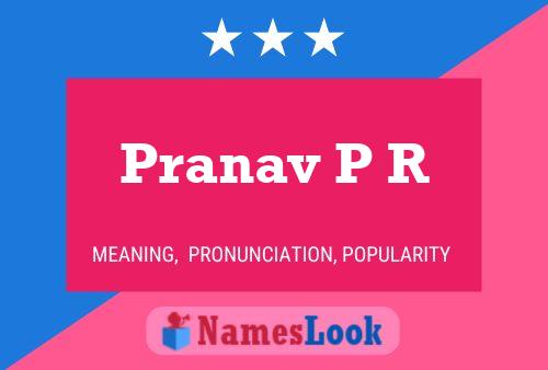 Pranav P R Name Poster