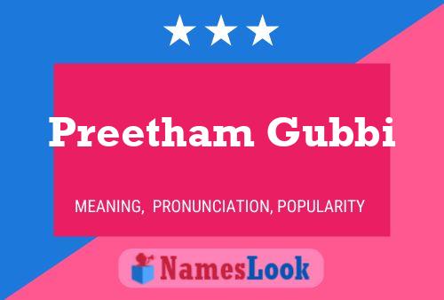 Preetham Gubbi Name Poster