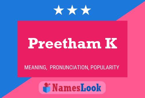 Preetham K Name Poster