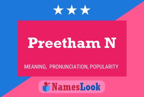 Preetham N Name Poster