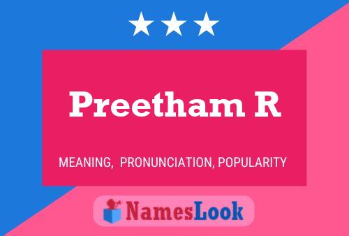 Preetham R Name Poster