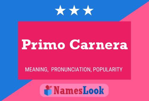 Primo Carnera Name Poster