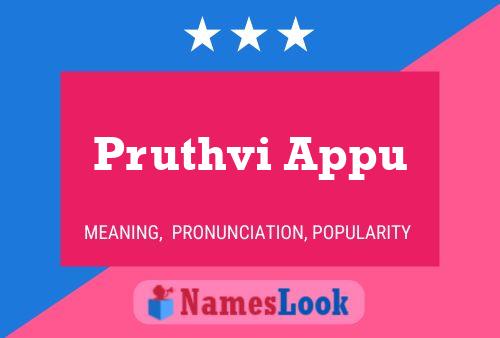 Pruthvi Appu Name Poster