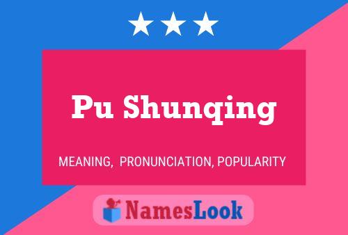 Pu Shunqing Name Poster