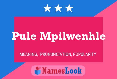 Pule Mpilwenhle Name Poster