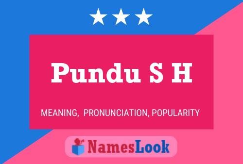 Pundu S H Name Poster