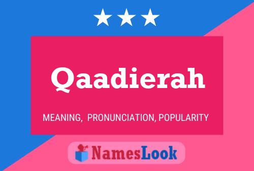 Qaadierah Name Poster