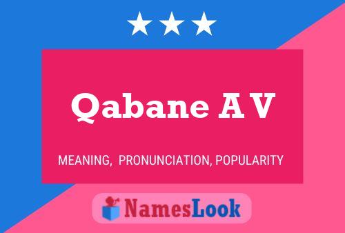 Qabane A V Name Poster