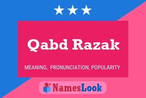 Qabd Razak Name Poster