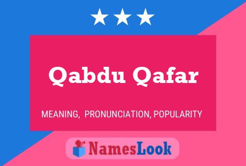 Qabdu Qafar Name Poster