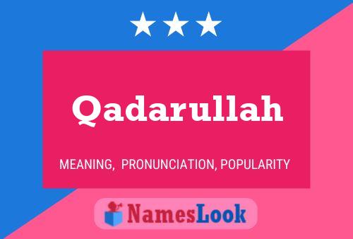 Qadarullah Name Poster