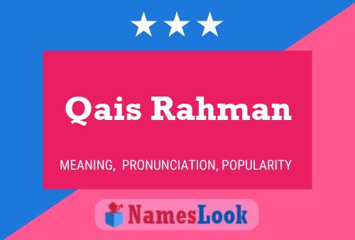 Qais Rahman Name Poster