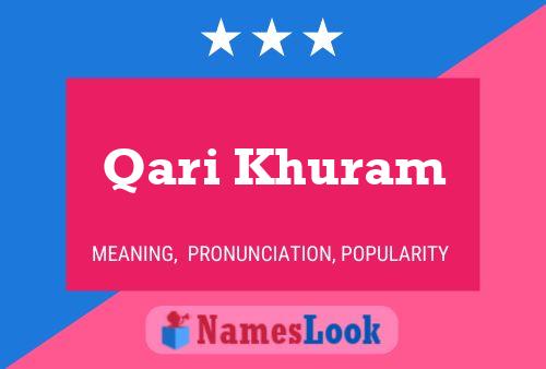 Qari Khuram Name Poster