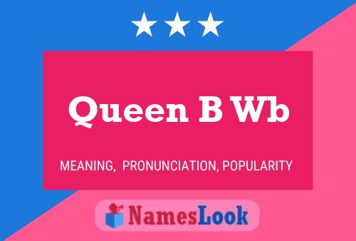 Queen B Wb Name Poster