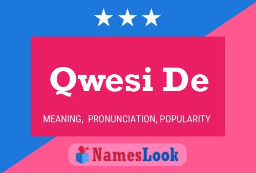 Qwesi De Name Poster