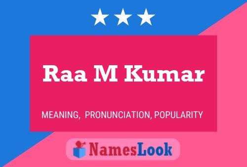 Raa M Kumar Name Poster