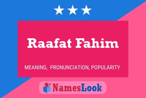 Raafat Fahim Name Poster