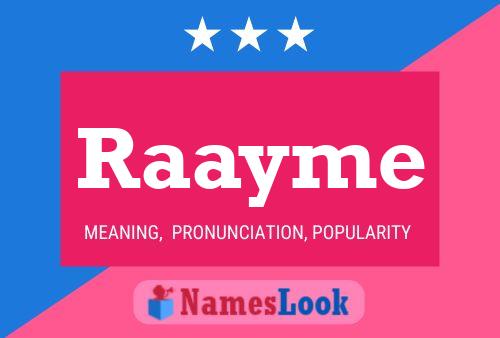 Raayme Name Poster