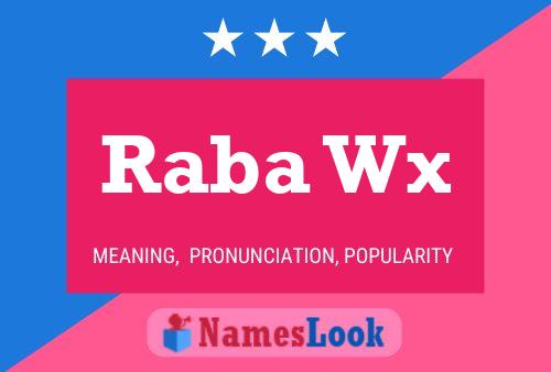 Raba Wx Name Poster