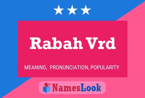 Rabah Vrd Name Poster