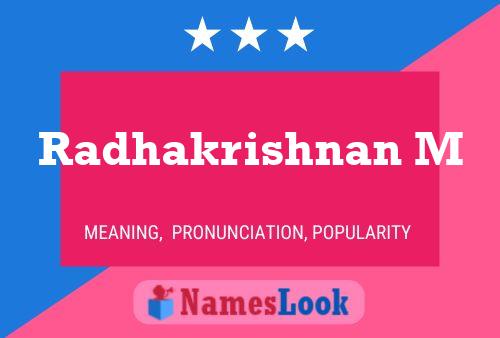 Radhakrishnan M Name Poster