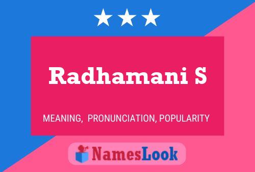 Radhamani S Name Poster