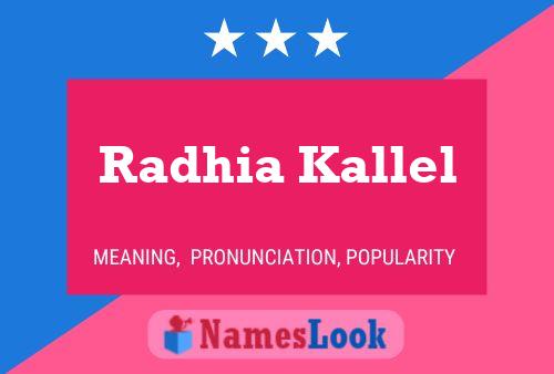 Radhia Kallel Name Poster