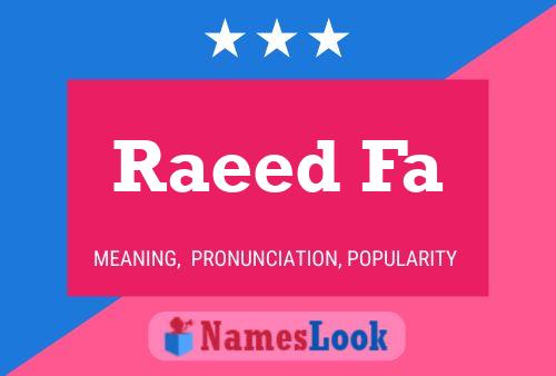 Raeed Fa Name Poster