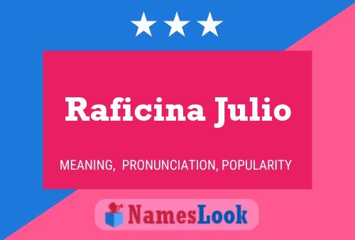 Raficina Julio Name Poster