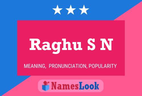 Raghu S N Name Poster