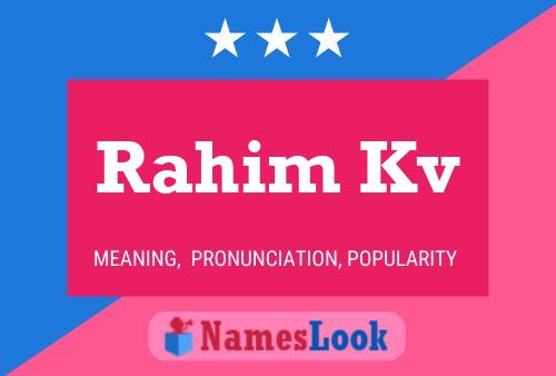 Rahim Kv Name Poster