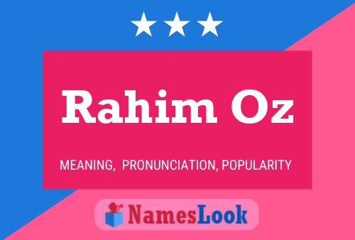 Rahim Oz Name Poster