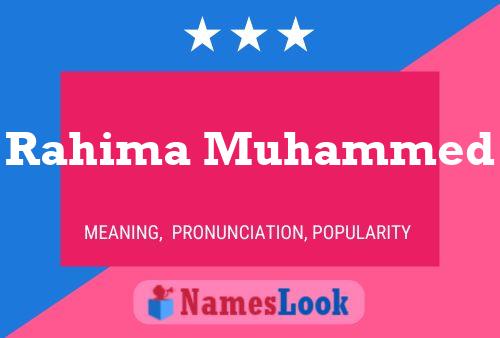 Rahima Muhammed Name Poster