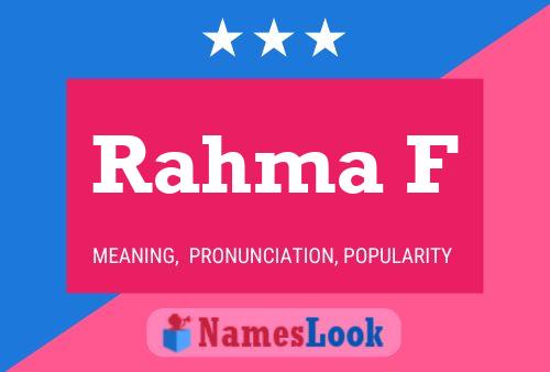 Rahma F Name Poster