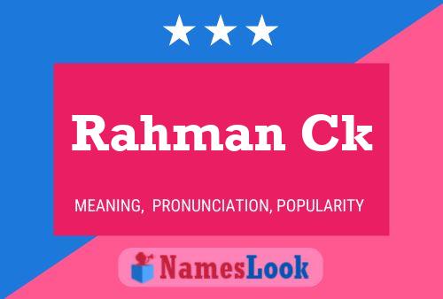 Rahman Ck Name Poster