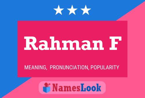 Rahman F Name Poster