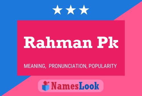 Rahman Pk Name Poster