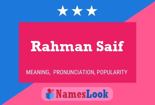 Rahman Saif Name Poster