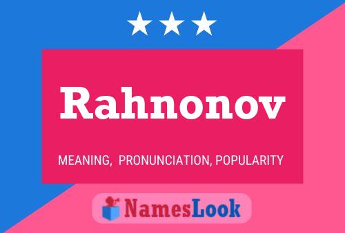 Rahnonov Name Poster