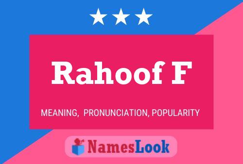 Rahoof F Name Poster