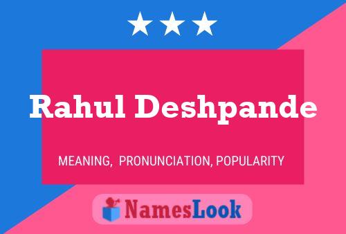 Rahul Deshpande Name Poster