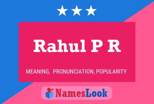 Rahul P R Name Poster