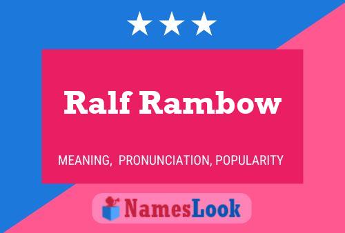 Ralf Rambow Name Poster