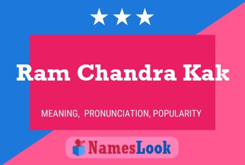 Ram Chandra Kak Name Poster