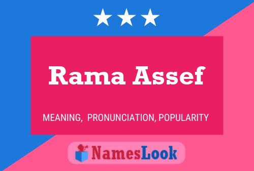 Rama Assef Name Poster