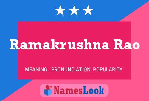 Ramakrushna Rao Name Poster