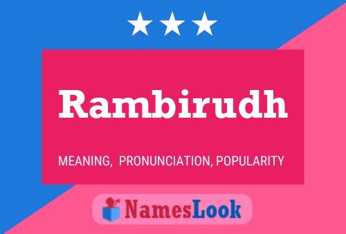 Rambirudh Name Poster